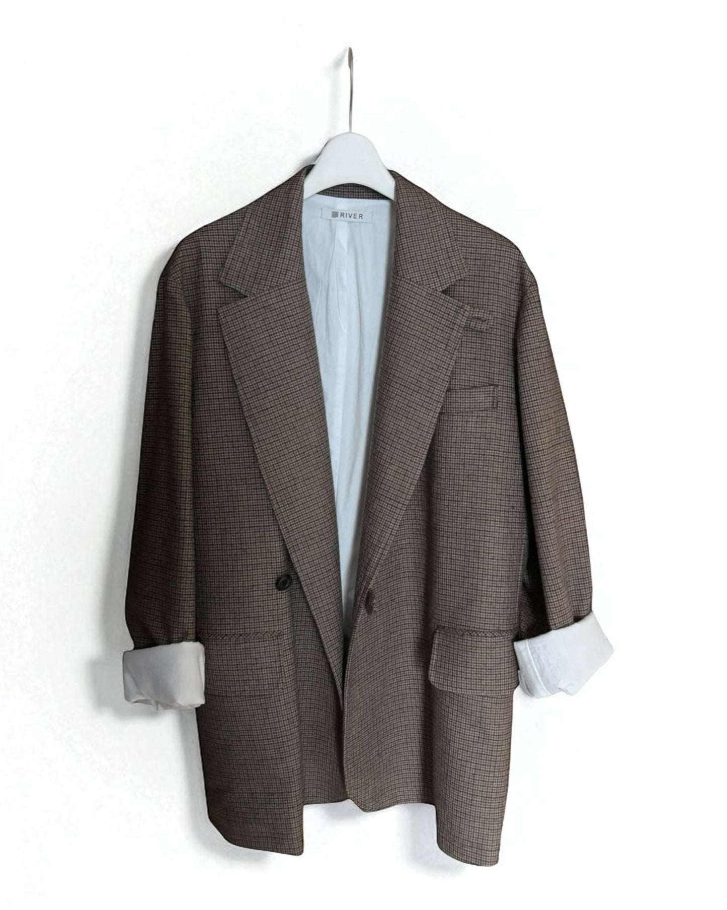 【予約】タンブルウールリラックスダブルジャケット/ Tumbled Wool Double-Breasted Jacket