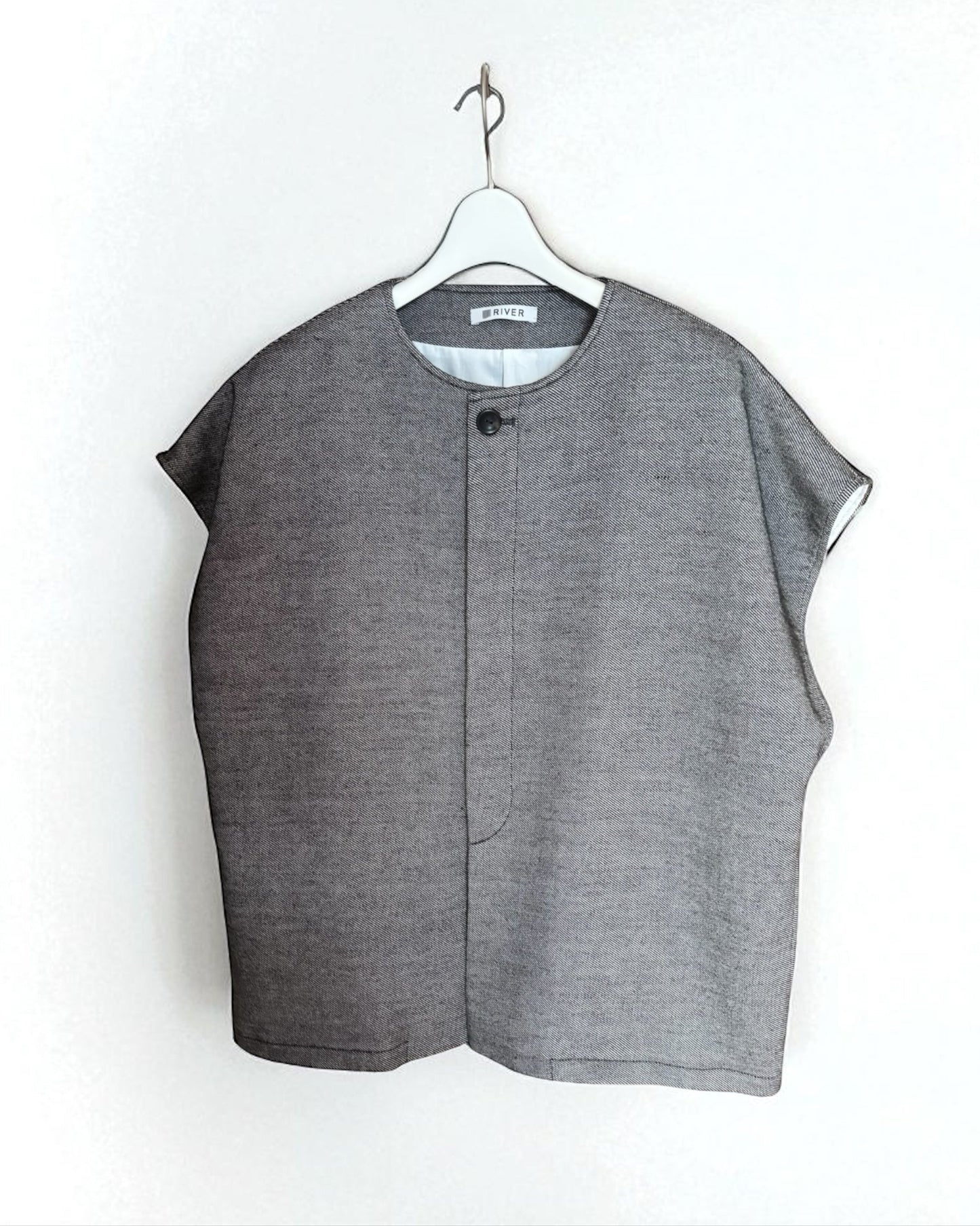 コットンシルク二重織ベスト/ Cotton-Silk Dual Weave Vest