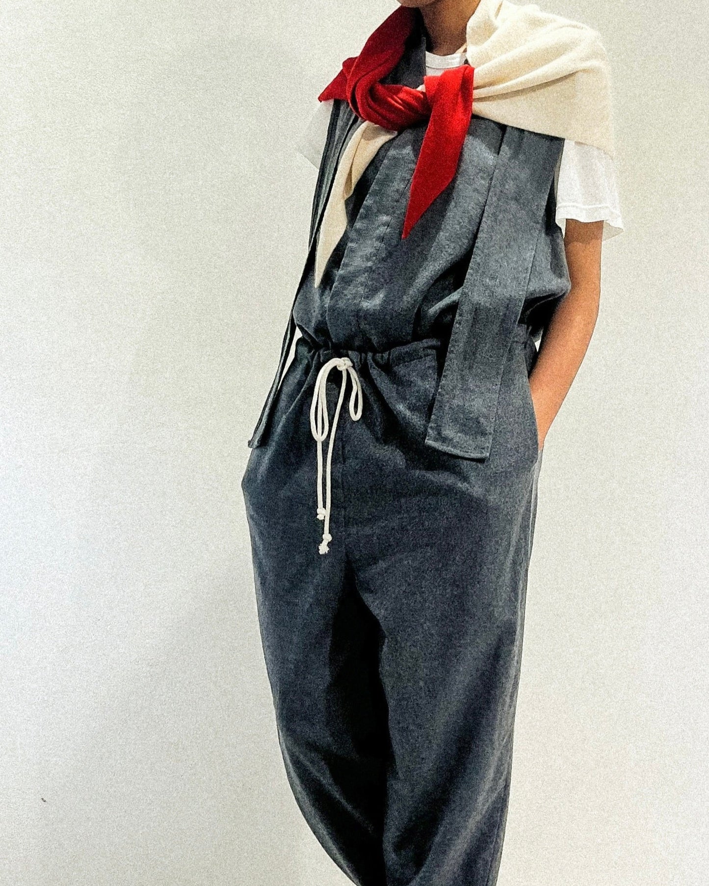【予約】バイカラーカシミアトライアングルストール/ Bicolor Cashmere Triangle