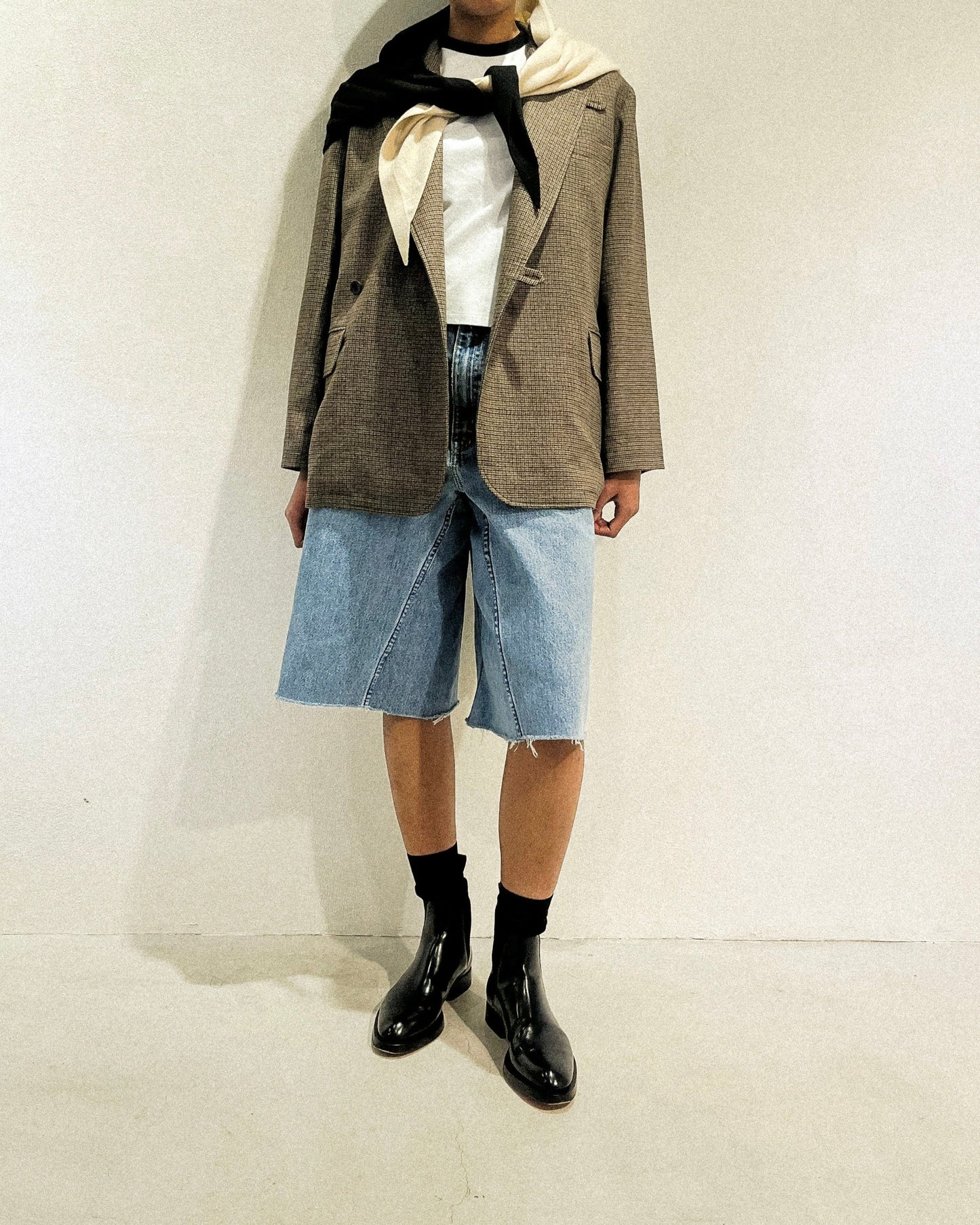 【予約】バイカラーカシミアトライアングルストール/ Bicolor Cashmere Triangle