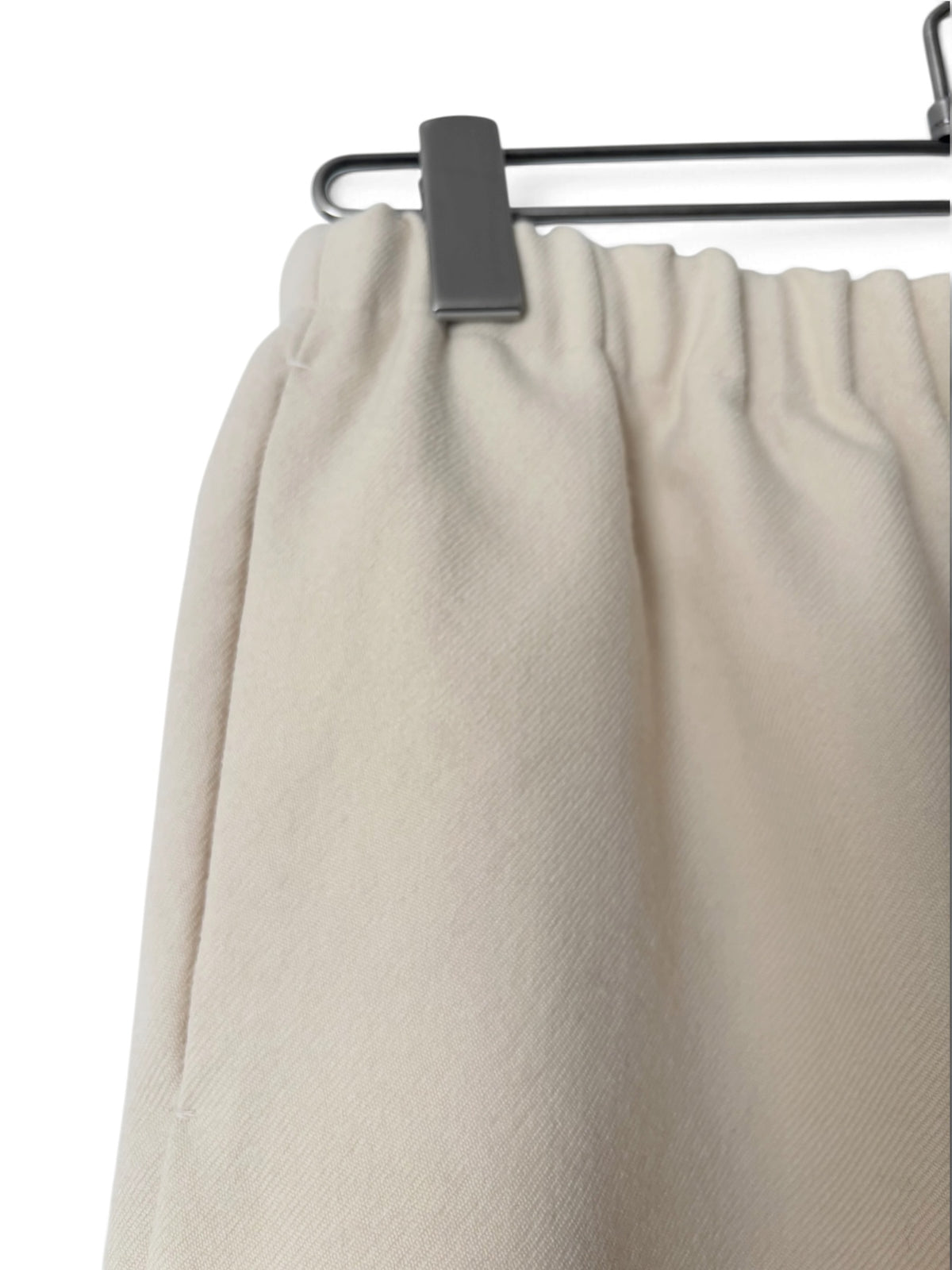 Wool Tuck Easy Pants - Ivory