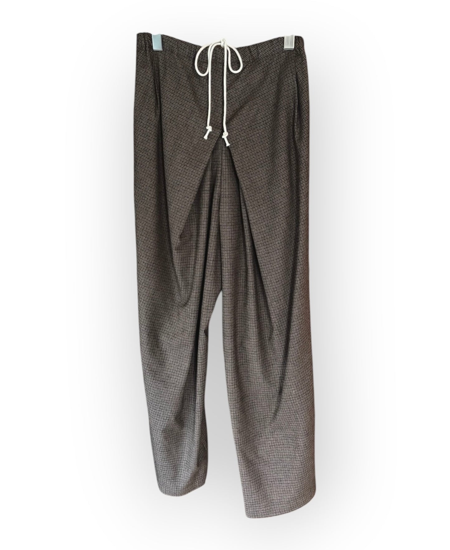 タンブルウールリラックスプリーツパンツ/ Tumbled Wool Relaxed Wide-Leg Pleated Pants