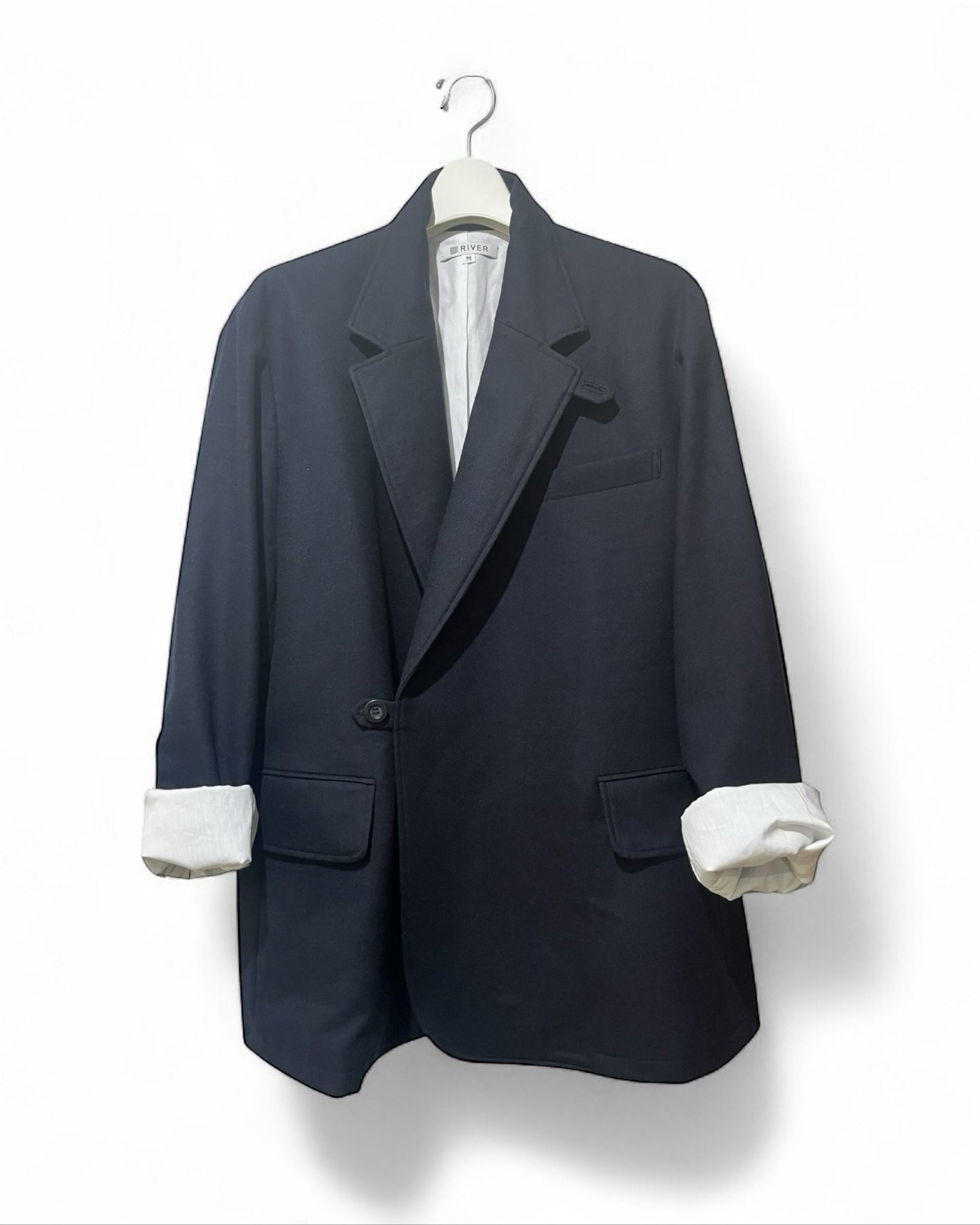 【予約】タンブルウールリラックスダブルジャケット/ Tumbled Wool Double-Breasted Jacket