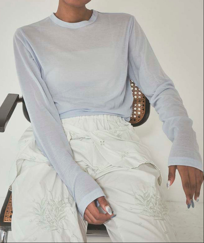 シアーコットンロングスリーブ/sheer cotton long sleeve