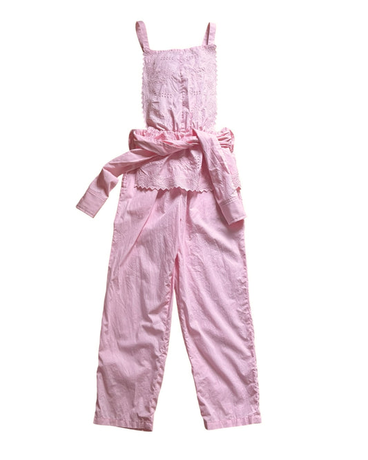 エンブロイダリーレースサロペット/ Embroidered Cotton Lace Salopette with Pomegranate Motif