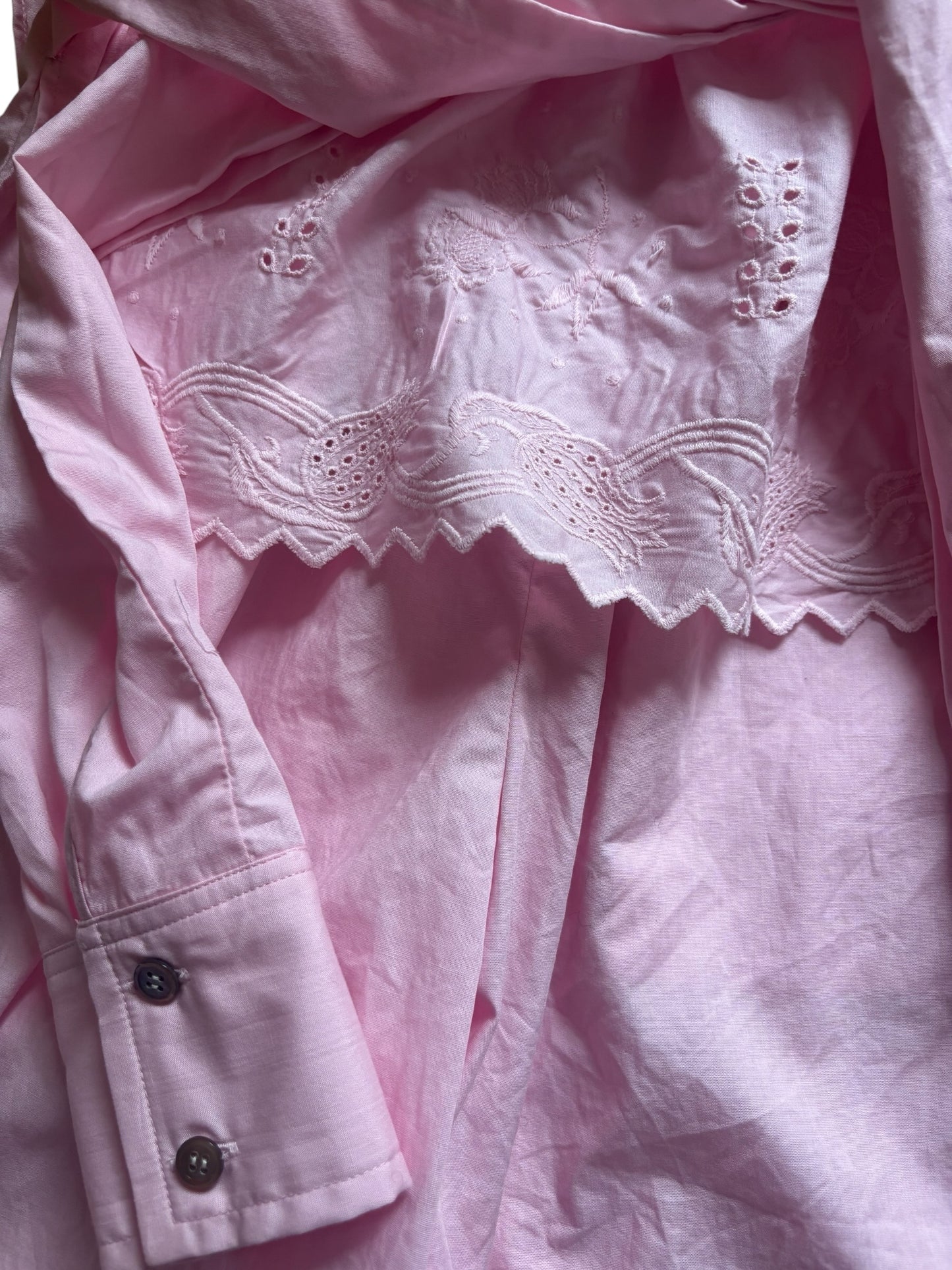 エンブロイダリーレースサロペット/ Embroidered Cotton Lace Salopette with Pomegranate Motif