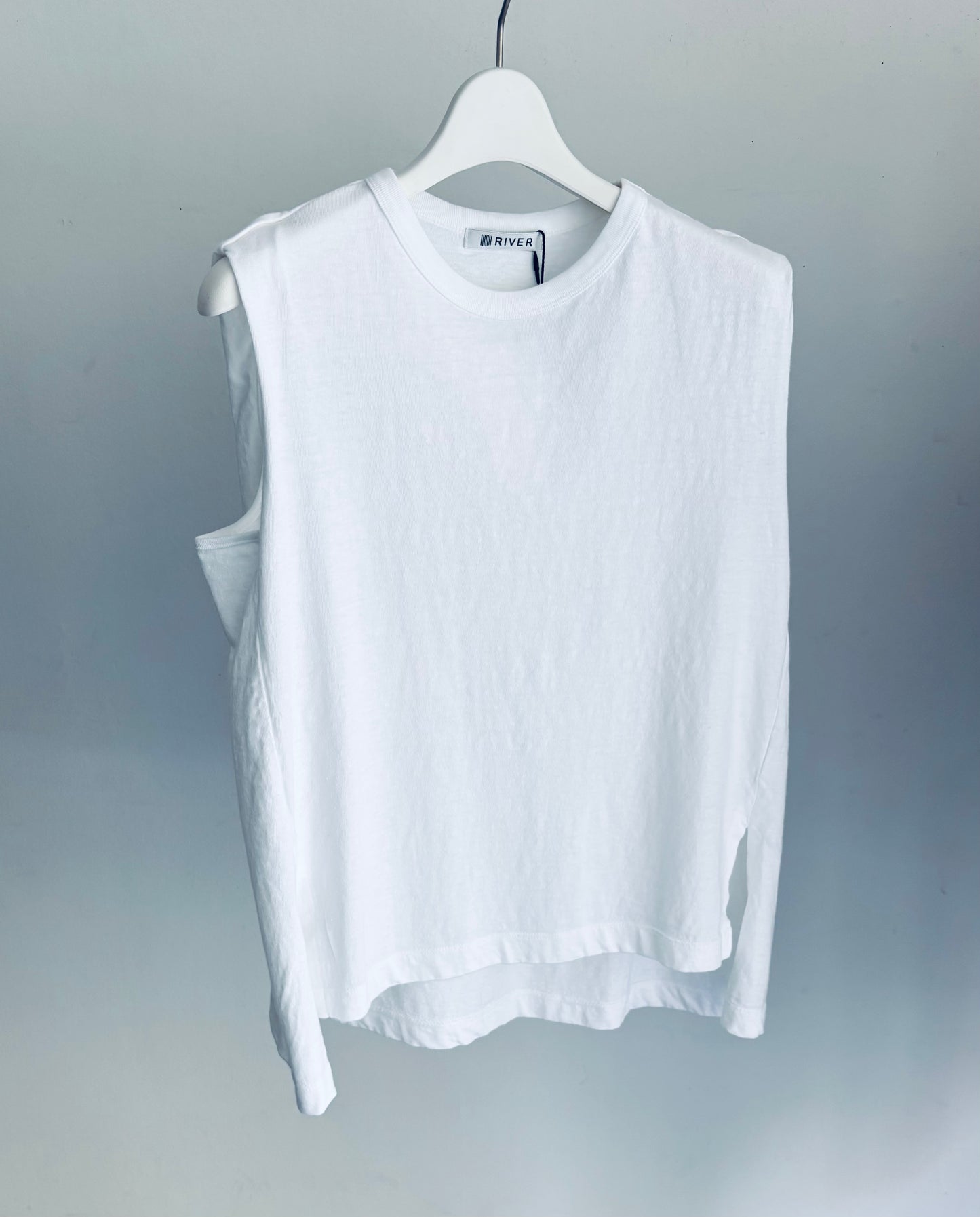 ジンバブエギザ/ムラ天竺ノースリーブカットソー/Sleeveless Slub Jersey Top in Zimbabwe Giza Cotton