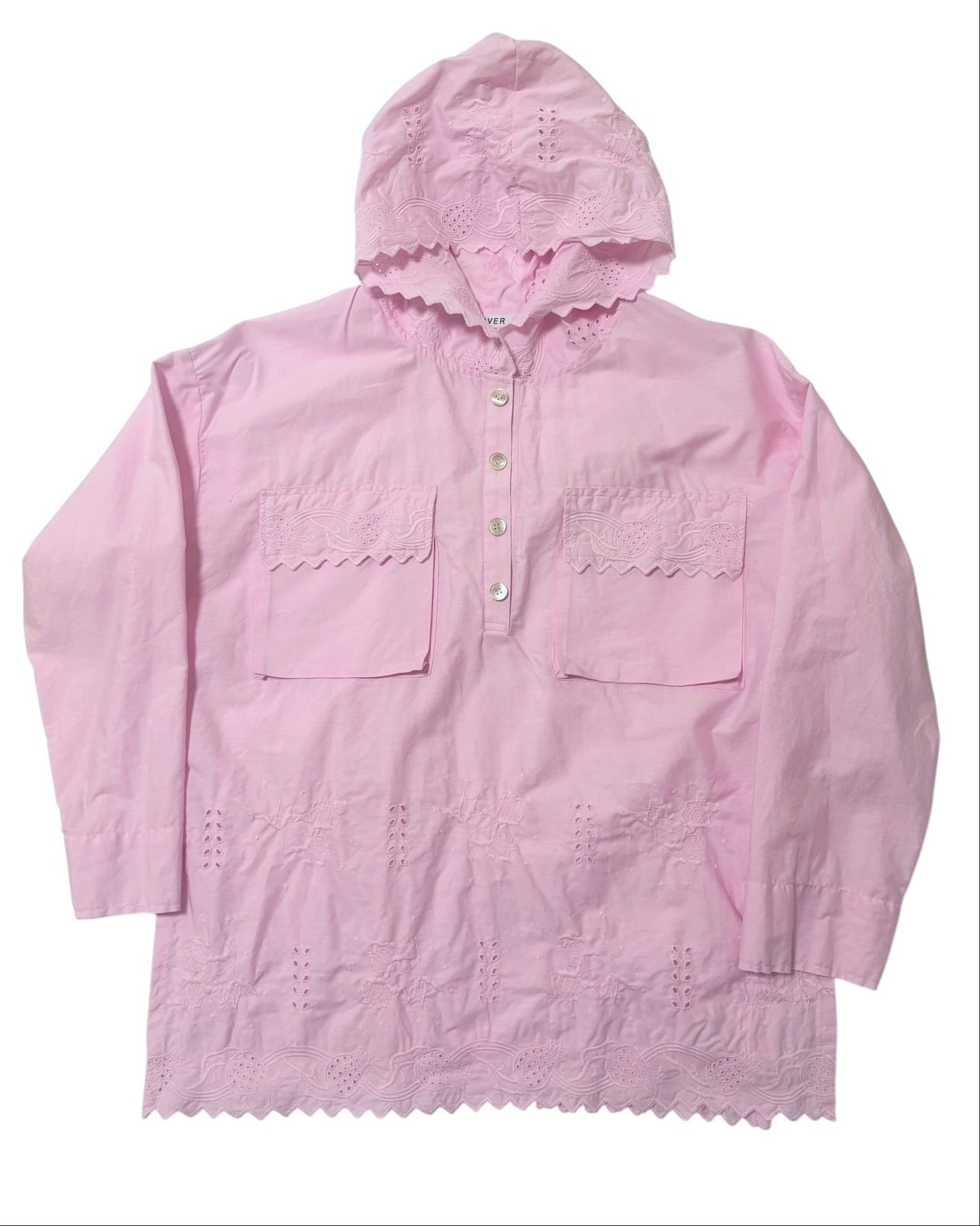 エンブロイダリーレースアノラック/ Embroidered Cotton Lace parka with Pomegranate Motif