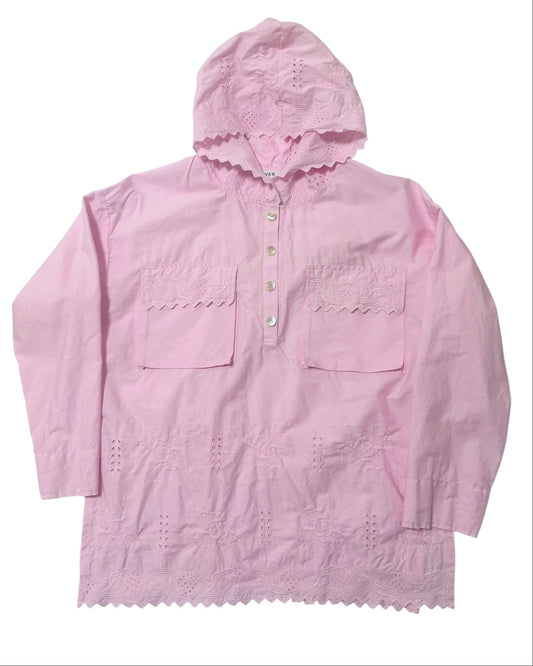 エンブロイダリーレースアノラック/ Embroidered Cotton Lace parka with Pomegranate Motif