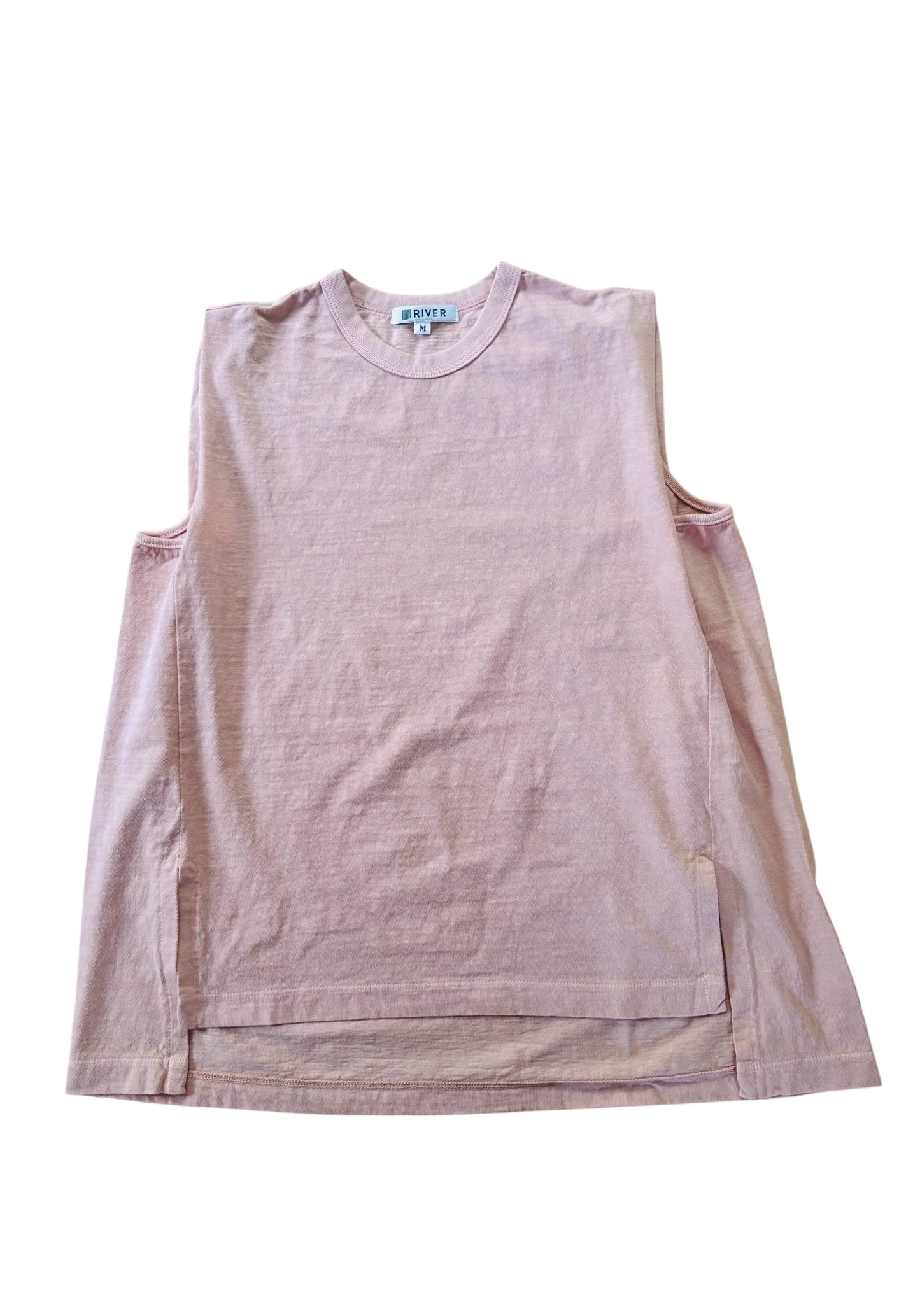 ジンバブエギザ/ムラ天竺ノースリーブカットソー/Sleeveless Slub Jersey Top in Zimbabwe Giza Cotton