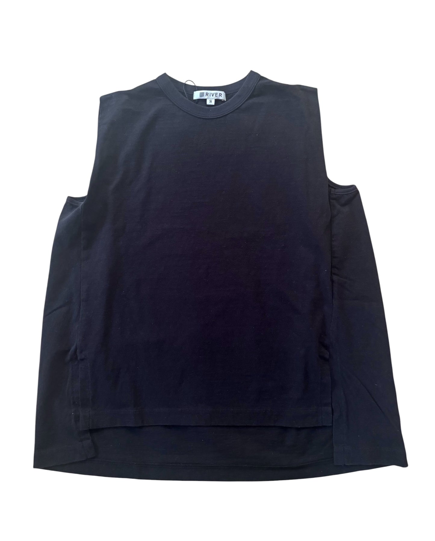 ジンバブエギザ/ムラ天竺ノースリーブカットソー/Sleeveless Slub Jersey Top in Zimbabwe Giza Cotton