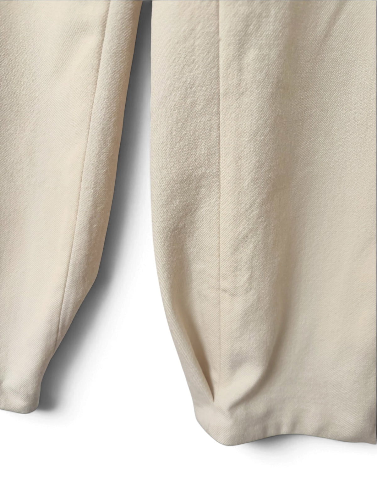 Wool Tuck Easy Pants - Ivory