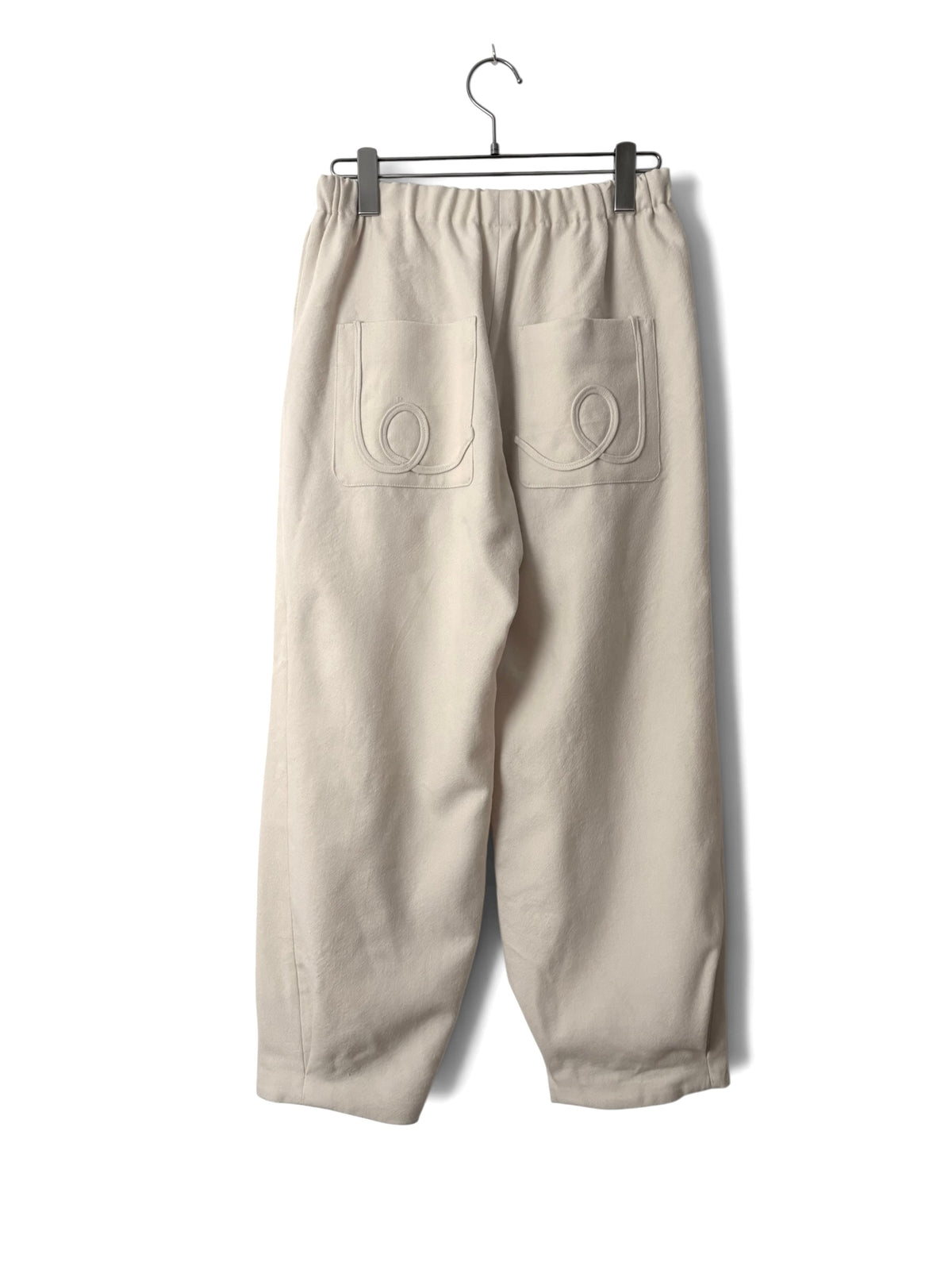 Wool Tuck Easy Pants - Ivory