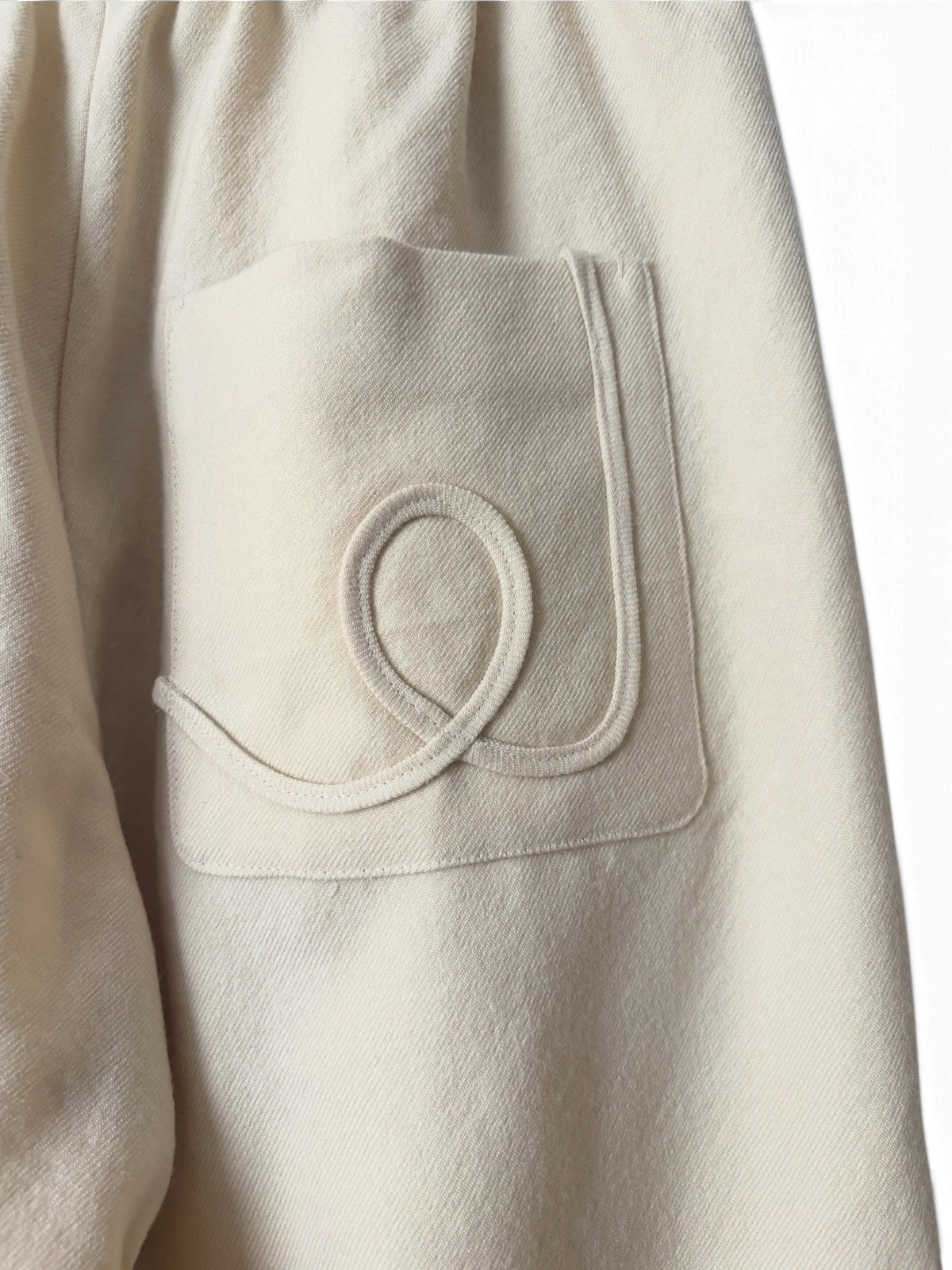 Wool Tuck Easy Pants - Ivory