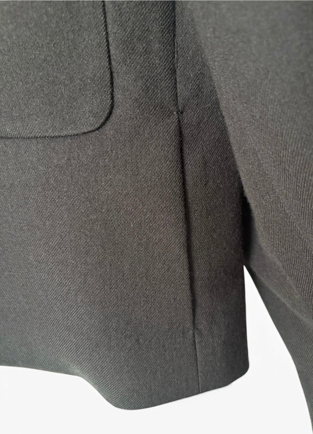 Cropped Collarless Jacket - Dark Brown