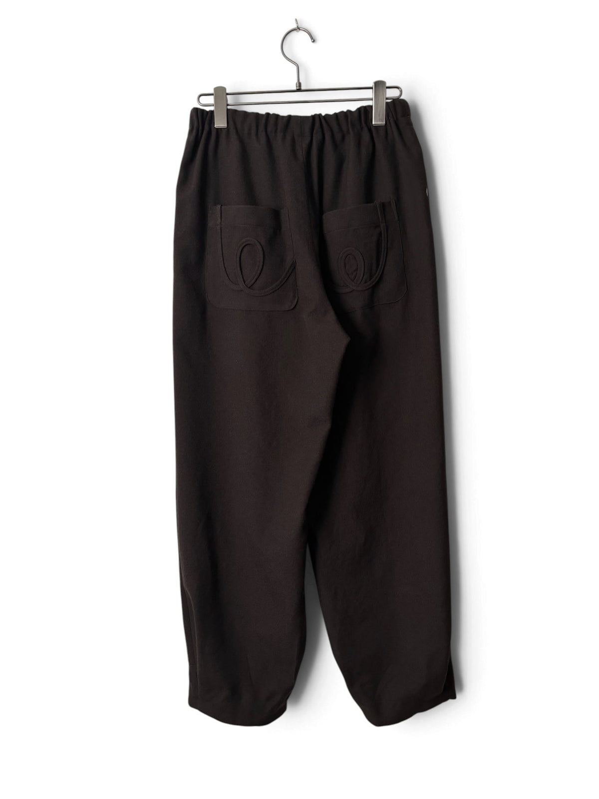 Wool Tuck Easy Pants - Dark Brown