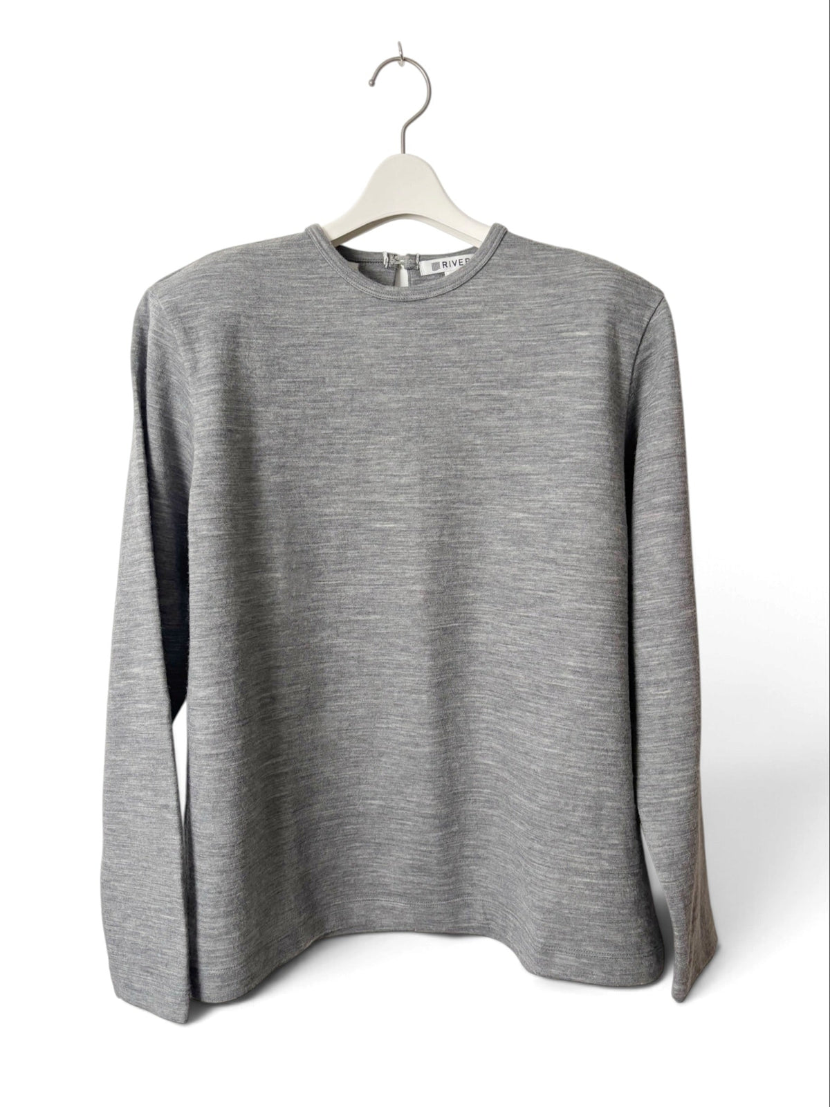Padded Double-Knit Top - Gray Ivory