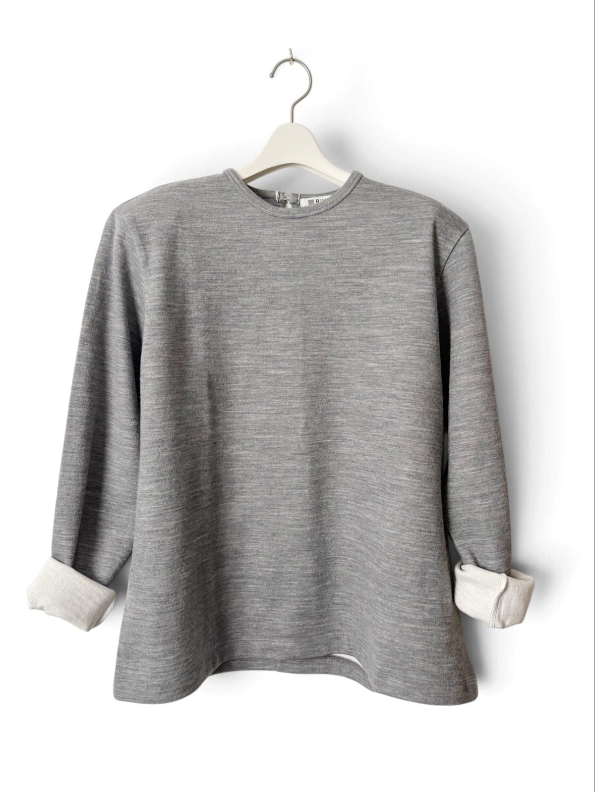 Padded Double-Knit Top - Gray Ivory