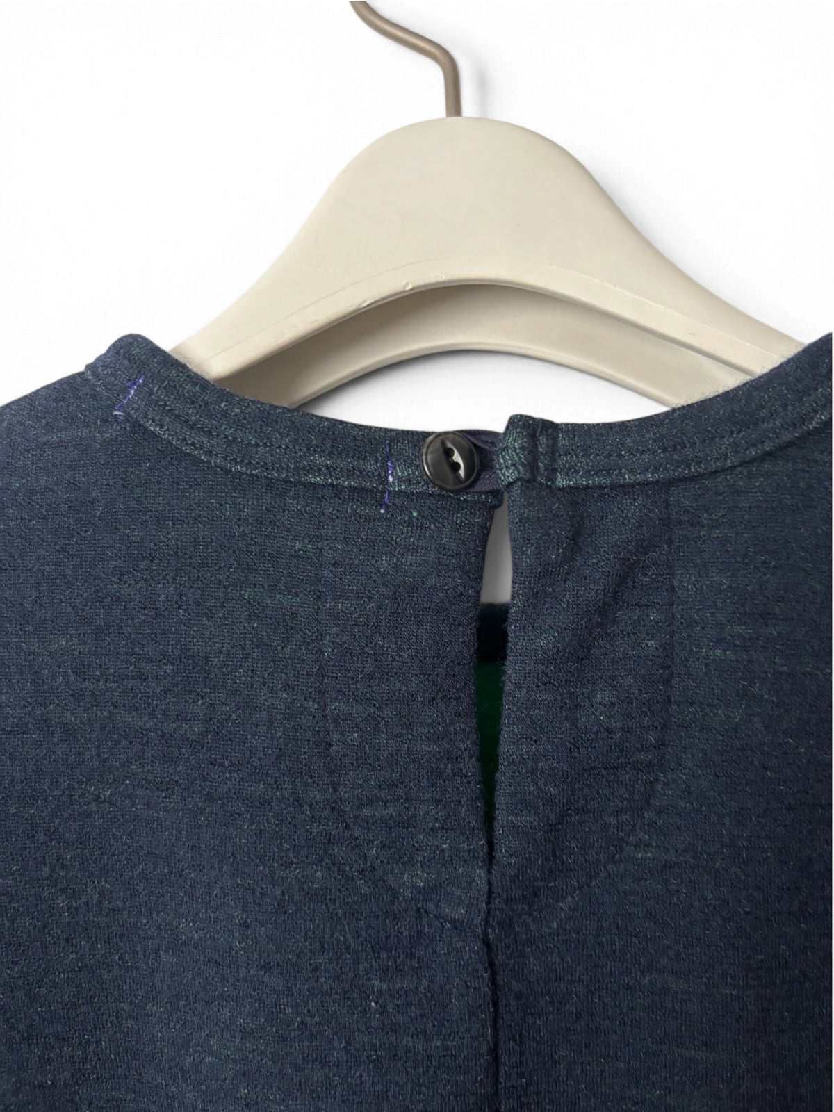 Padded Double-Knit Top - Navy Yellow Green