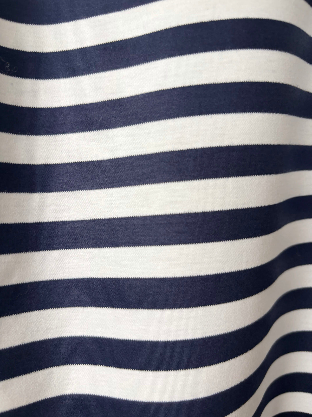 Off-Turtle Neck Top - Navy White Border