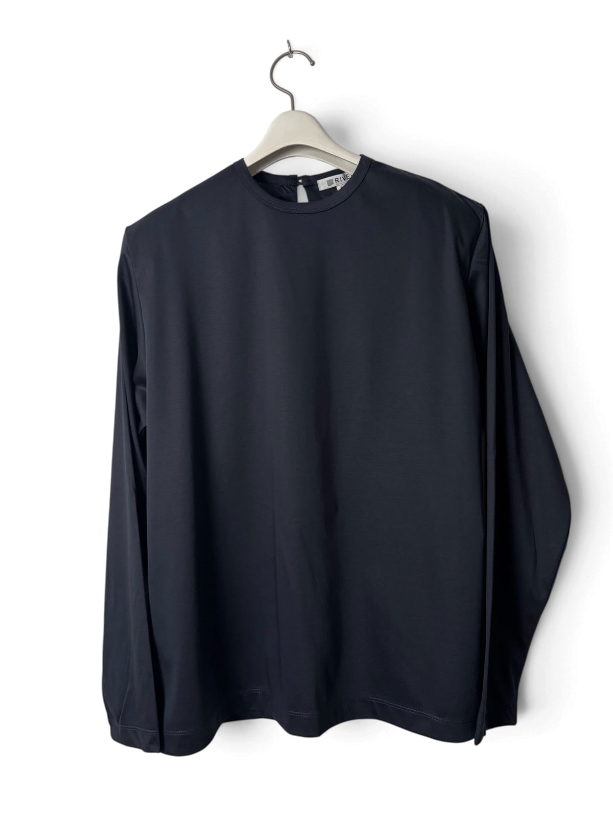 Padded Crewneck Long Sleeve Tee - Navy