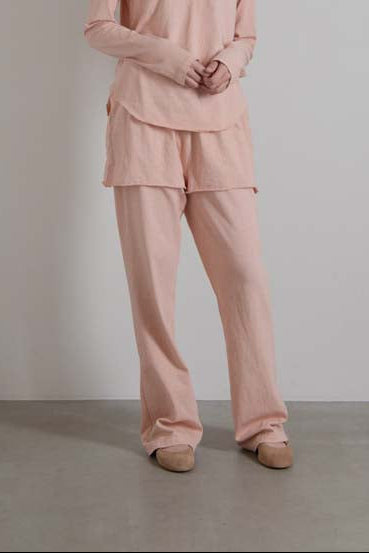 ジンバブエギザ/ムラ天竺 リラックスレイヤードパンツ / Relax Layered Pants in Zimbabwe Giza & Slub Jersey