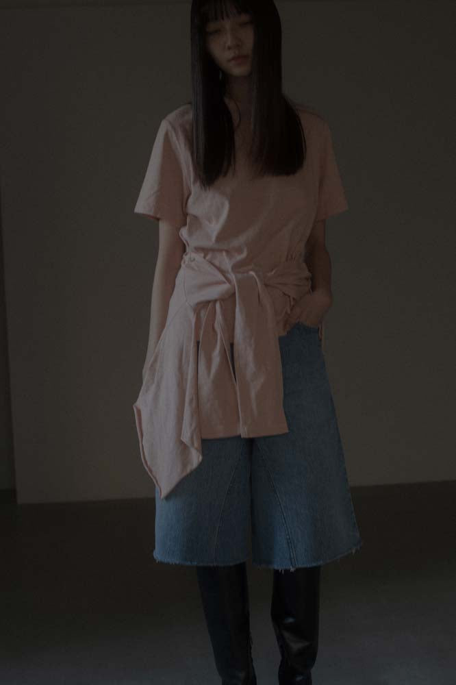ジンバブエギザ/ムラ天竺 レイヤードTシャツ / Layered T-Shirt in Zimbabwe Giza & Slub Jersey