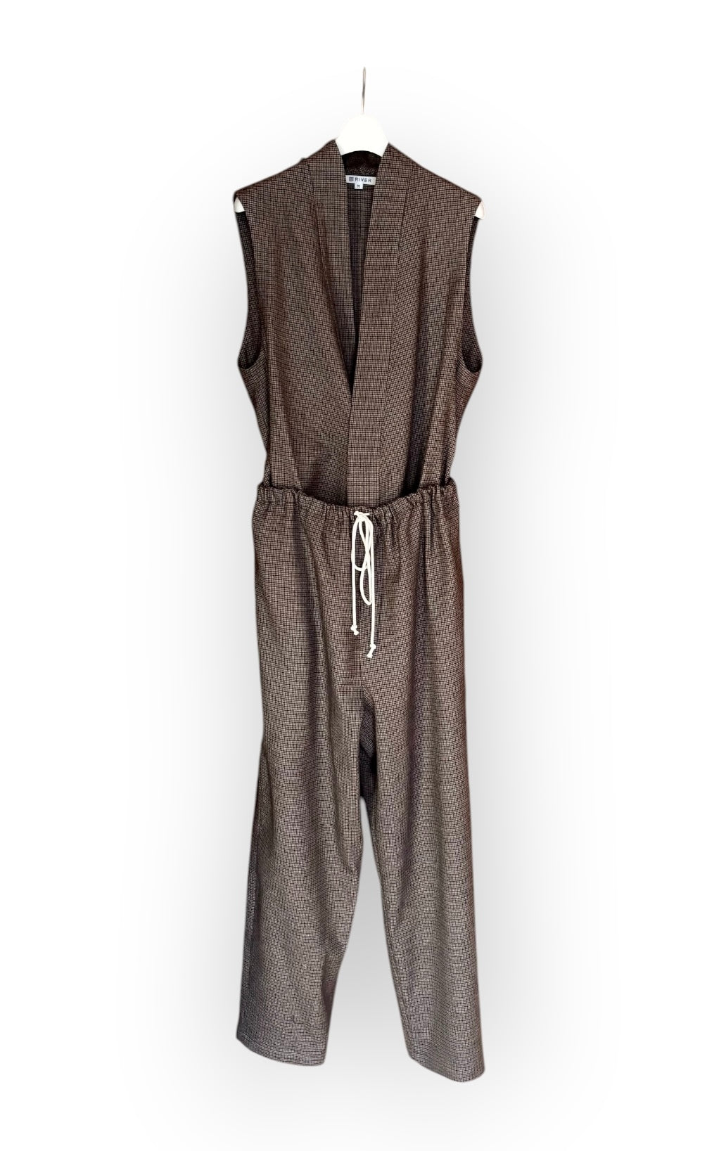 タンブルウールフード付きサロペット/ Tumbled Wool Hooded Jumpsuit