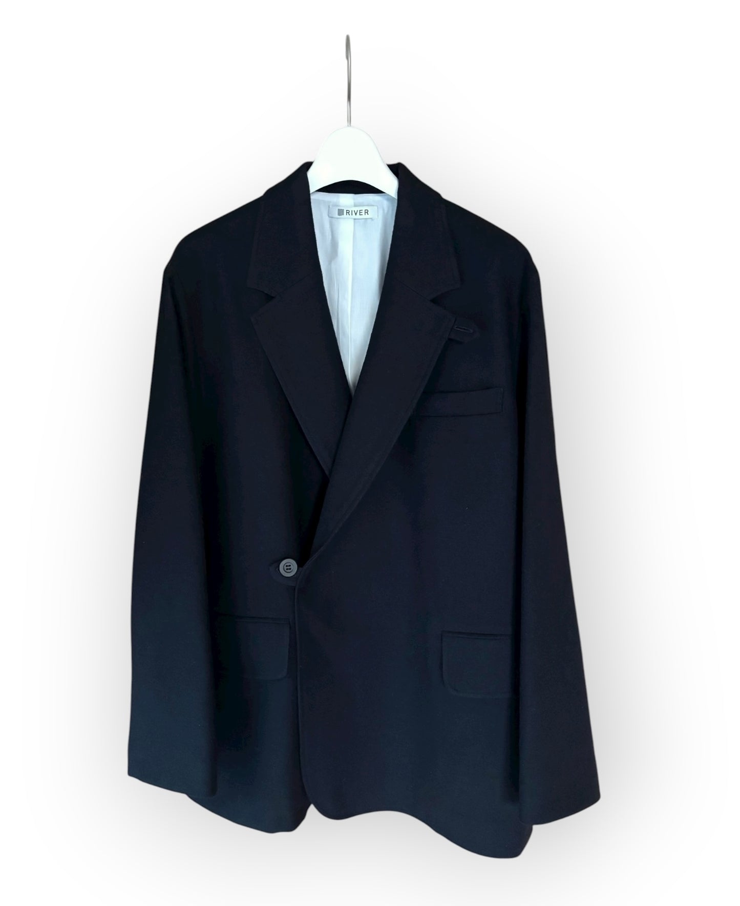 タンブルウールリラックスダブルジャケット/ Tumbled Wool Double-Breasted Jacket