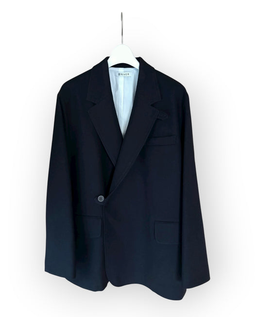 タンブルウールリラックスダブルジャケット/ Tumbled Wool Double-Breasted Jacket