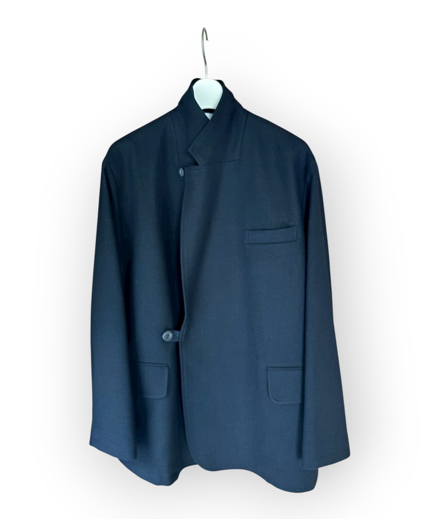 タンブルウールリラックスダブルジャケット/ Tumbled Wool Double-Breasted Jacket