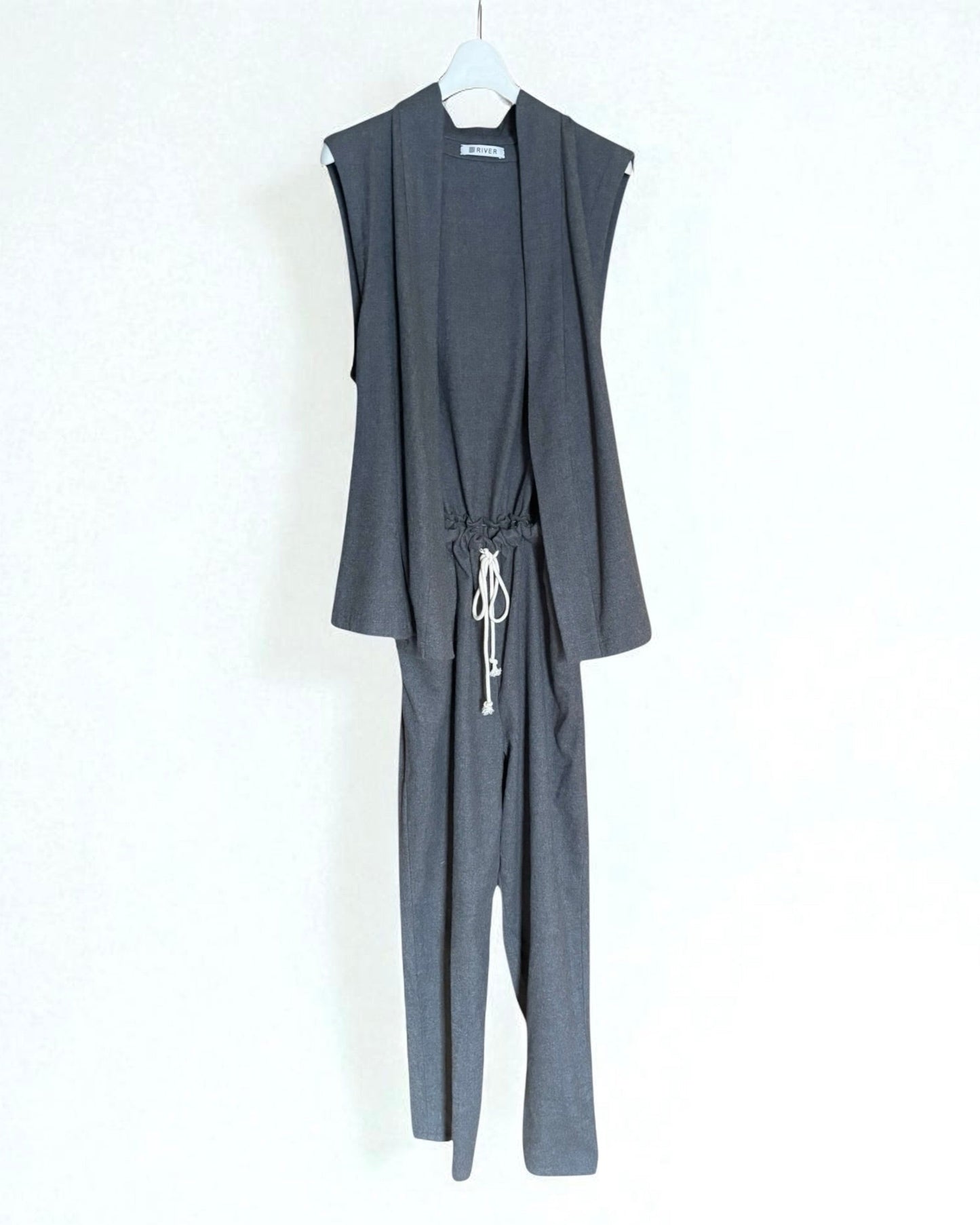 タンブルウールフード付きサロペット/ Tumbled Wool Hooded Jumpsuit