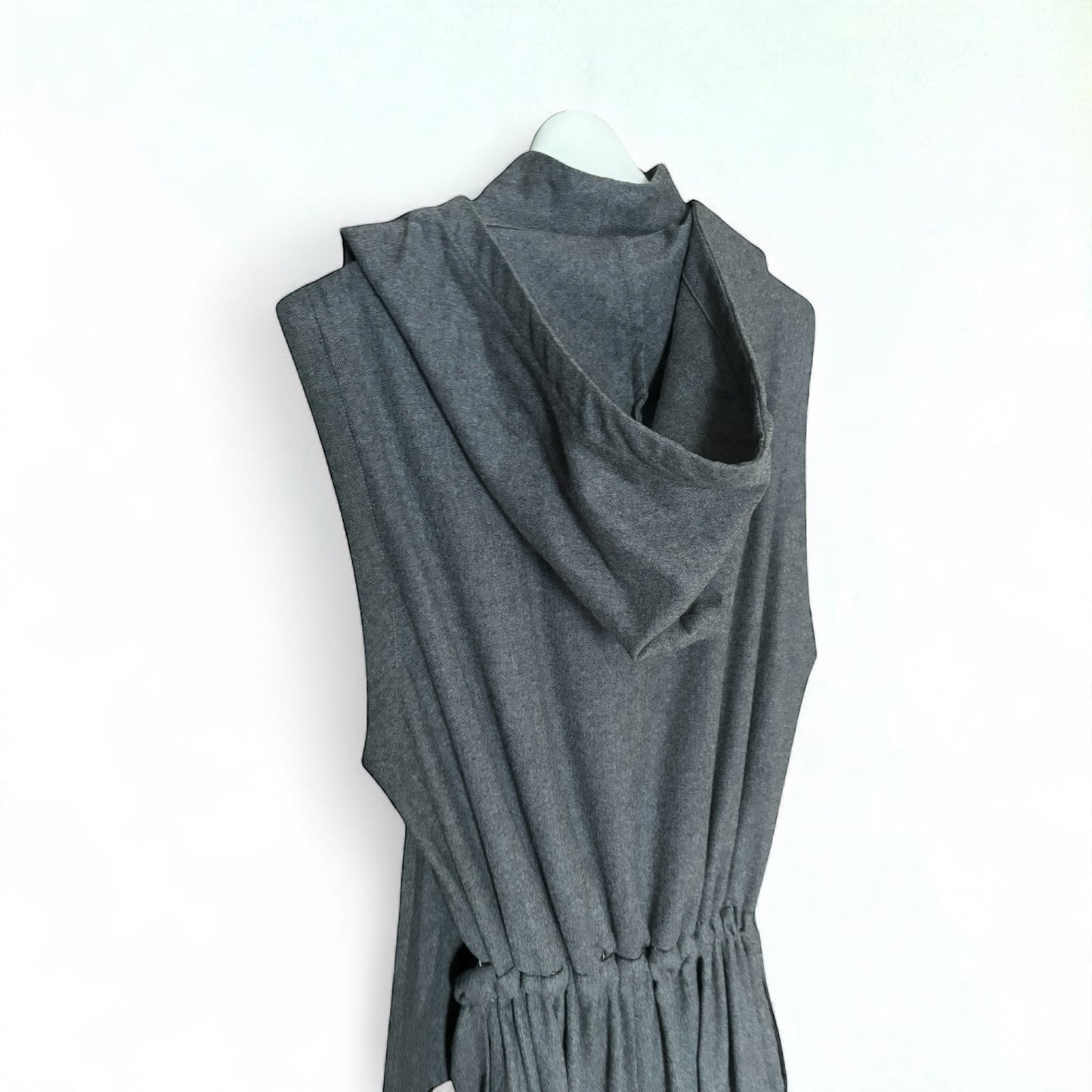 タンブルウールフード付きサロペット/ Tumbled Wool Hooded Jumpsuit