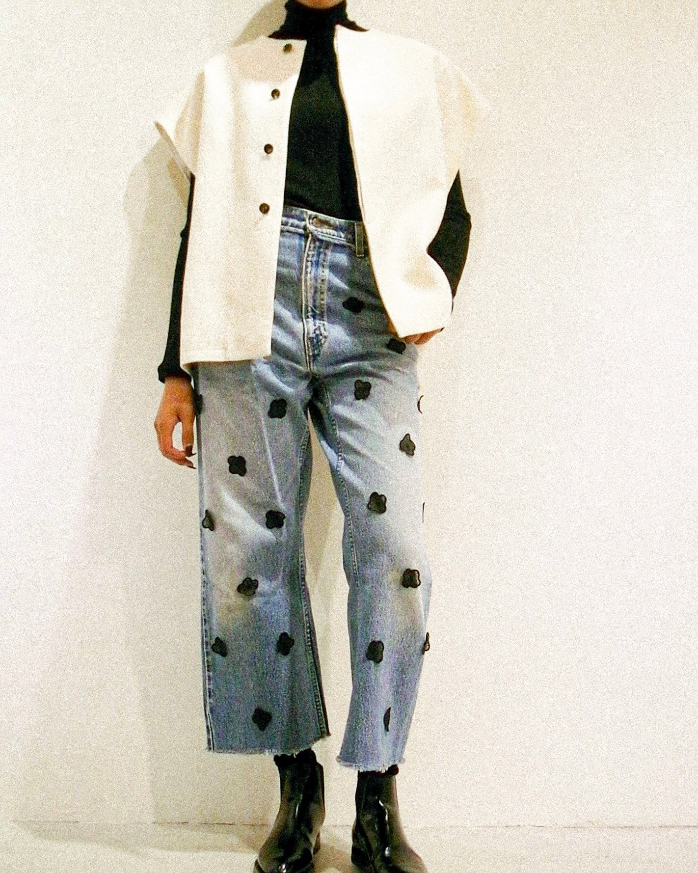 コットンシルク二重織ベスト/ Cotton-Silk Dual Weave Vest